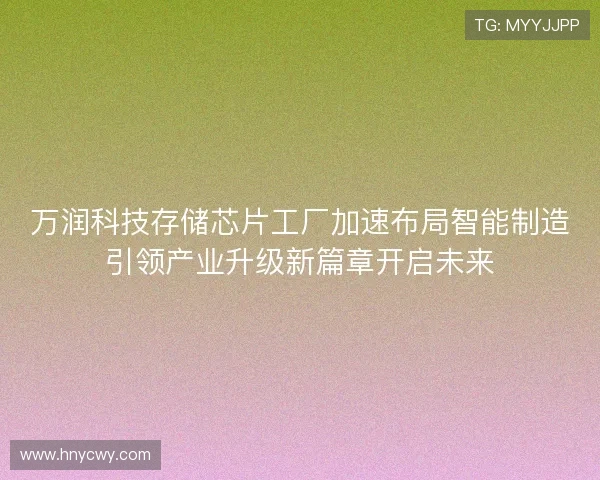 万润科技存储芯片工厂加速布局智能制造引领产业升级新篇章开启未来
